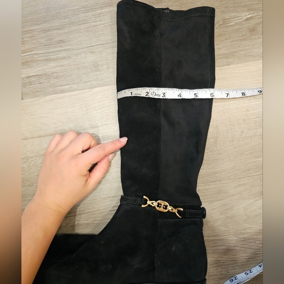 Sam Edelman Black Suede Leather Knee High Boots Size 7 - Picture 10 of 14